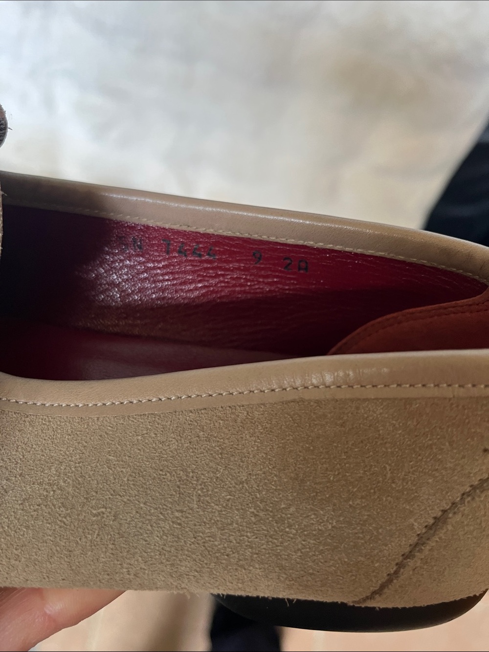 Salvatore Ferragamo Beige Suede Moccasin Loafers size 9 - Picture 7 of 8